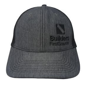 Builders First Source Snapback Trucker Hat Gray OS Adjustable Mesh Back Ivory